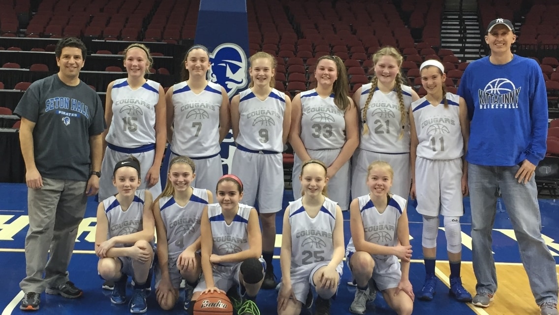 The 7th Grade Kittatinny Cougars Girls Travel Basketball Team Photo courtesy of the team