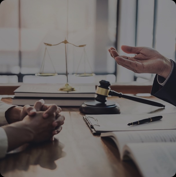 lawyer discussing a case with a client