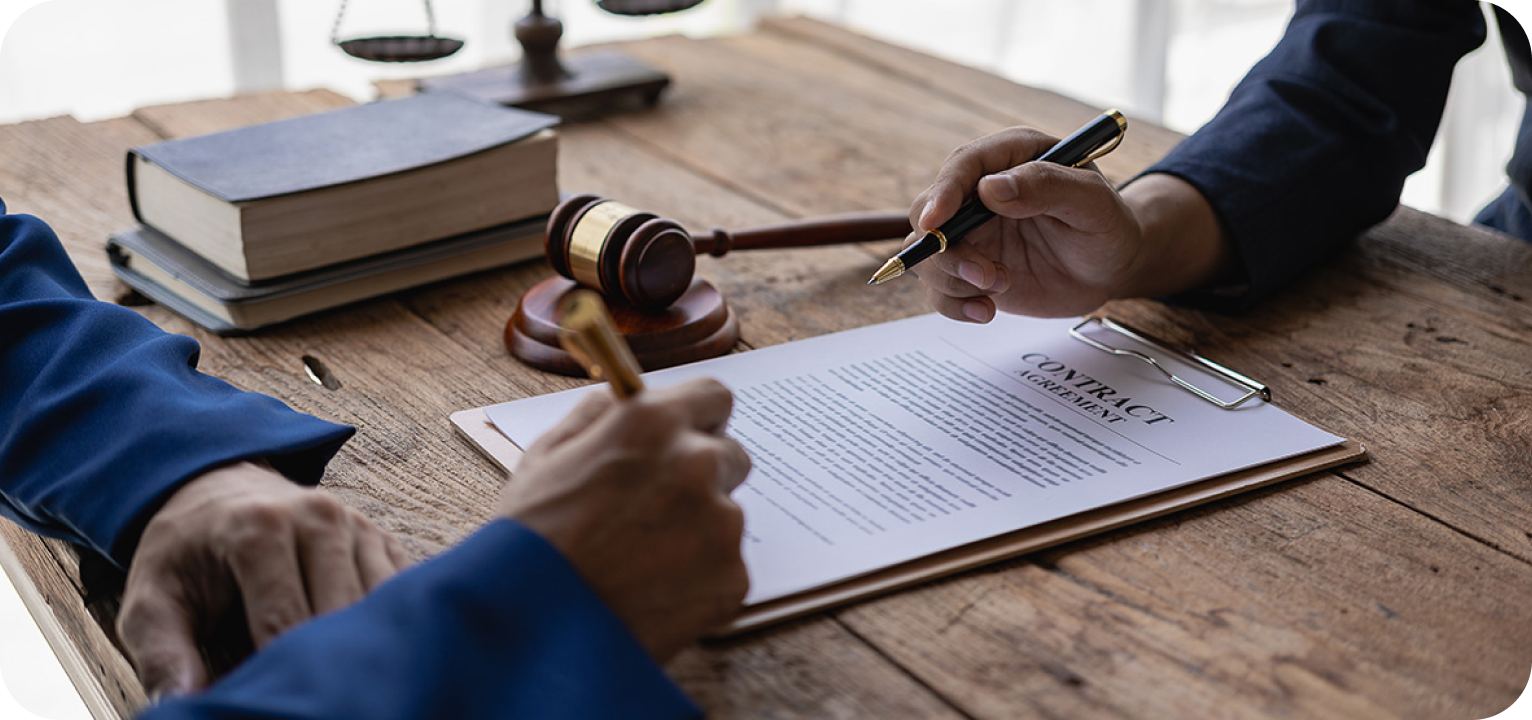 lawyer discussing a case with a client