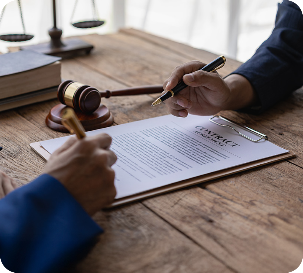 lawyer discussing a case with a client